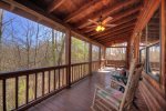 Large screened in deck with comfy seating and great views